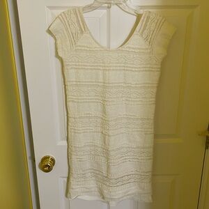 WHITE LACE BODY CON DRESS WITH SLIP